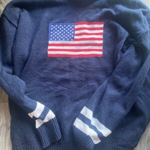 Honey Punch Navy Blue Flag Hoodie